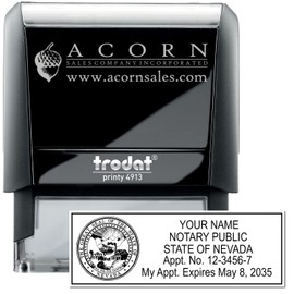 Premium Rectangular Self-Inking NV Notary Public Stamp - Ideal for Nevada Notary, 7/8 x 2-1/4, State Board Compliant Notarial Stamp for Nevada - Essential Tool for Notary Public in Nevada