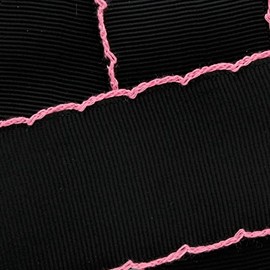 3/8" Black/Pink Moonstitch Ribbon 3 Yards