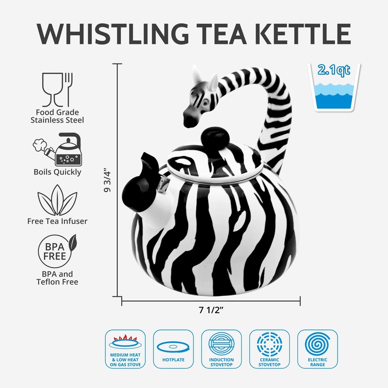 Whistling Tea Kettle for Stove Top Enamel on Steel Teakettle,