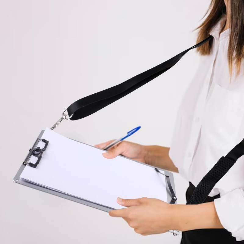 Aupawdy Clipboard A4, Aluminium Clipboard with 160 cm Adjustable Shoulder
