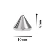 50 Pcs Cone Spikes, Acrylic Bullet Spike Cone Studs, Silver