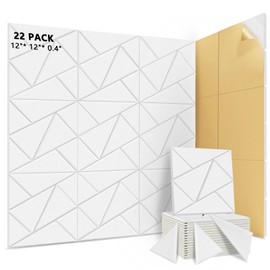 20 Pack Sound Proof Foam Panels for Walls,12" X 12" X 0.4"Wall Panels with Self-adhesive, High Density Acoustic Panels for Home Studio Office Decoration, Noise Reduction & Sound Absorption-White