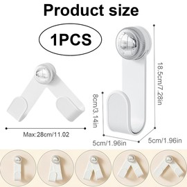 Ruayia Rotating Pot Lid Holder, Adjustable Wall Hook with Suction Cup, Chopping Board Holder, Kitchen Storage Holder, Multifunctional Hook, White