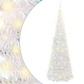 YLIEHS Versatile 59.1" Pop-Up Artificial Christmas Tree with 100 Warm LEDs for Festive Decor