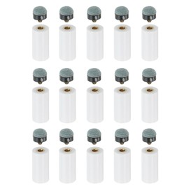 PATIKIL 13mm Dia Screw-on Pool Cue Tips, 15 Set Snooker Billiard Cue Stick Tips Replacement with Pool Cue Ferrules, Grey