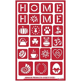 Armour Etch Over N Over Stencil 21-1704 Glass Etching Stencils, Brown