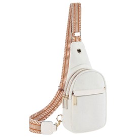 Fuyoula Sling Bags Small Leather Crossbody Bags for Women Travel Fashion Crossbody Sling Handbags Shoulder Purse White