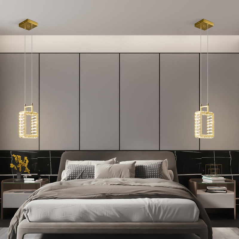 zhllmq Kitchen Island Mini Light Fixture Modern Led Crystal Pendant
