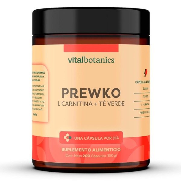 Pre Workout con L Carnitina Guarana Te verde Cayena. 200