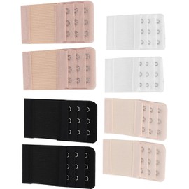 Extensor de Sujetador Elástico para Mujer con Banda de Extensión de 3 Filas, Paquete de 8, Correa de Extensión de Sujetador Elástica, Cómodos Extensores de Sujetador para Mujer