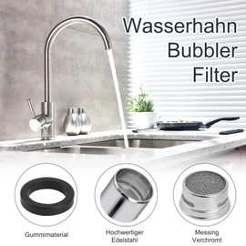Diffaxy 4 Pieces M22 Aerator Tap Aerators Kitchen Sink Aerator Faucet Filter with Chrome Brass Housing Internal Thread Water Saving for Bathroom Kitchen