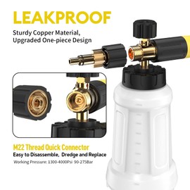 DANCINGBOAR Snow Foam Lance Compatible with LAVOR/Parkside Pressure Washer,Car Washer Sprayer Soap Nozzle Foam Cannon, Adjustable Sprayer Soap Dispenser Bottle 1L