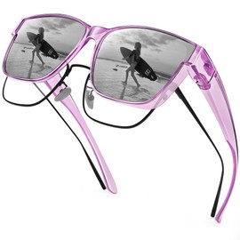 URUMQI Polarized Sunglasses Fit Over Glasses for Men Women, Oversized Square Sun Glasses UV400 Protection Shades