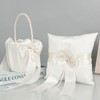 BFYDOAA Ring Bearer Pillow and Flower Girl Basket Set for