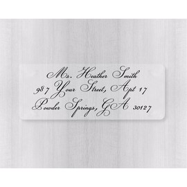 60ct - RSVP Formal Return Address Labels on Clear Transparent Stickers (#315-C)