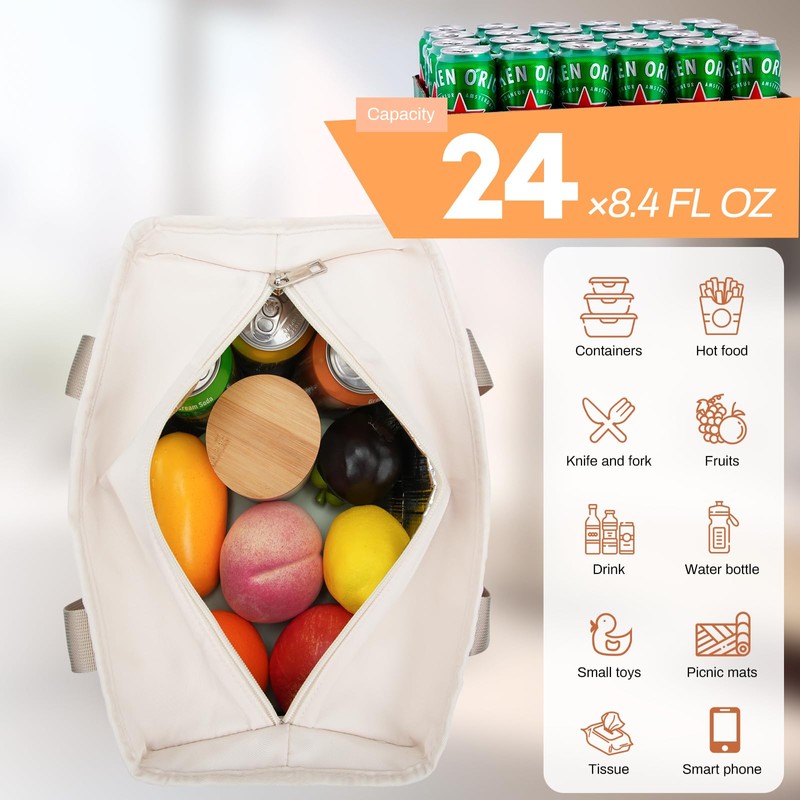 RJEU Women Lunch Box for Work,Large Insulated Lunch Bag Leakproof