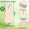 30Pcs 3.5" Wooden Easter Ornaments to Paint Spring Decoration Happy