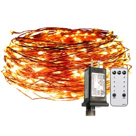 Dreamworth 8 Lighting Model Plug in Led String Lights, 200 Led Fairy Starry Lights on 65ft/20M Copper Wire String Lights + Power Adapter +Remote Control for Christmas(Warm White)