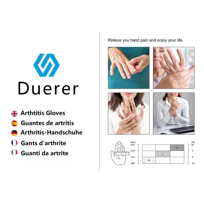 Duerer Artritis Guantes Mujer Hombre Para Rsi, Túnel Carpiano, Rheu