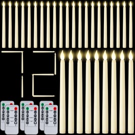 Baquler Flameless Taper Candles with Remote and Timer 11" Battery Operated Candle Sticks LED Candles Flickering Faux Candles Warm Light for Wedding Christmas Holiday Party Home Decor (72)