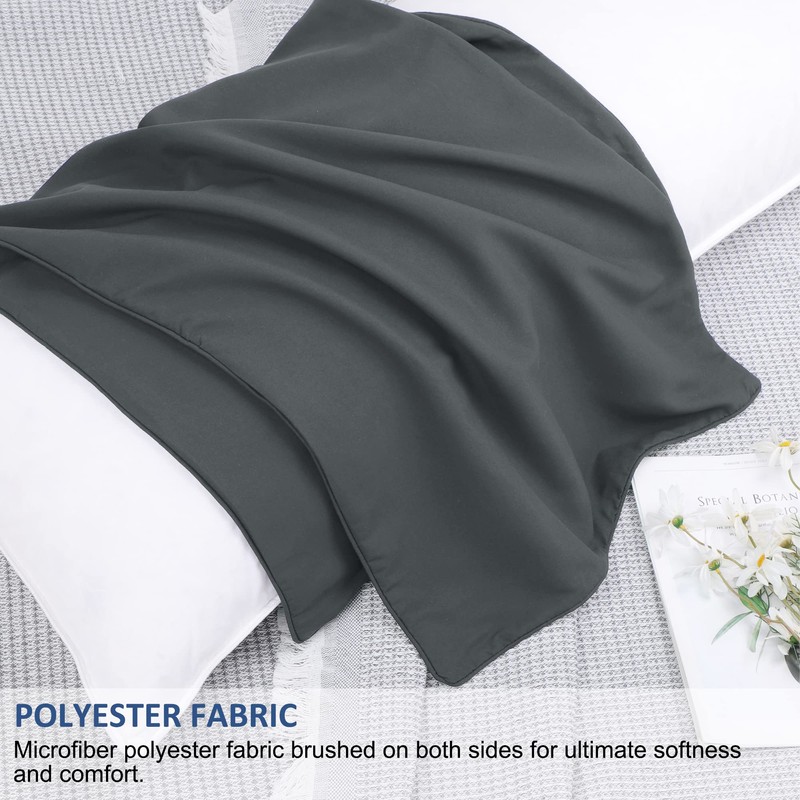 PiccoCasa Brushed Body Pillowcases with Roll Rim, Soft Breathable Delicate