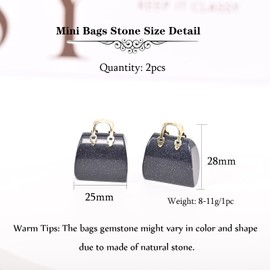 Wemeki Healing Crystals Bag, Natural Small Carving Bag, Gemstone Handbag Figurine Ornament Sculpture for Home Office Decor Energy Reiki (Synthetic Blue Sandstone 2PCS)