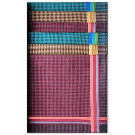 Arenastore Men's Handkerchiefs, 100% Pure Soft Cotton Handkerchief, Pattern Coloured Pocket Square Hankies, Great Gift, 45 x 45 cm