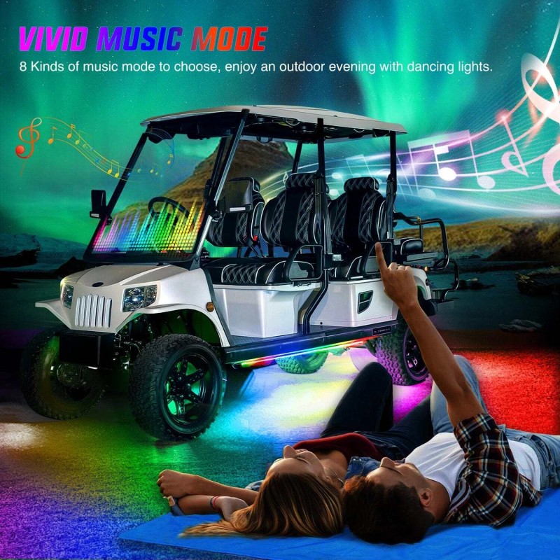 Nilight 2Pcs Golf Cart Underglow Light Kit for EZGO Yamaha
