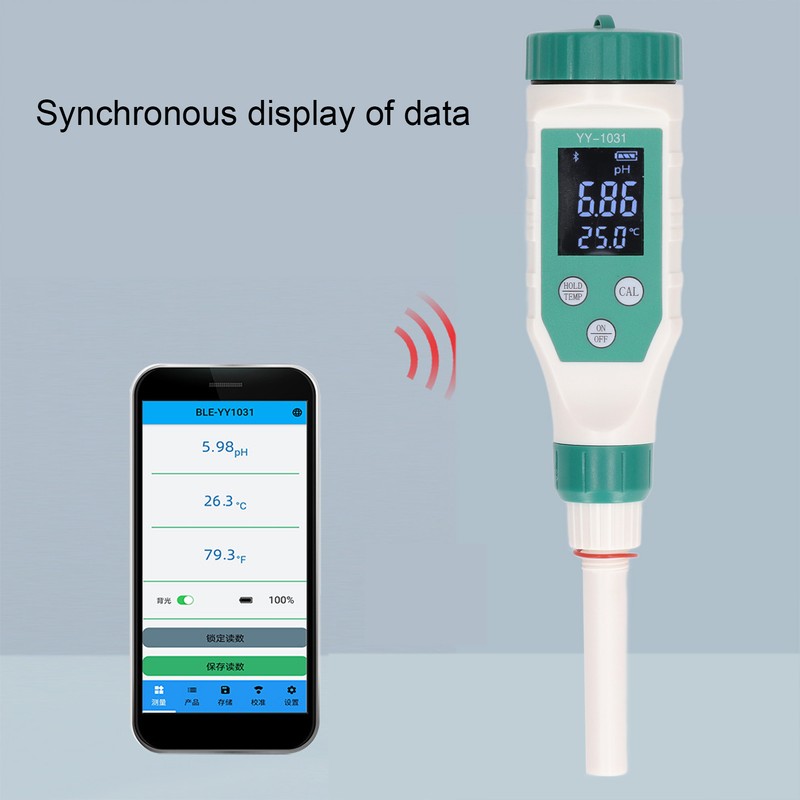 Bluetooth PH Meter Smart High Accuracy IP67 Waterproof LCD Display