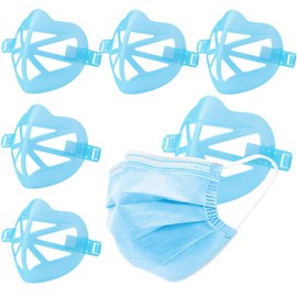 Expand Cup for Mask, 5 Pieces DMaos Mask Bracket, Lipstick Protection 3D Frame Stand, Increase Breathing Space, Help Breathe Smooth - Blue