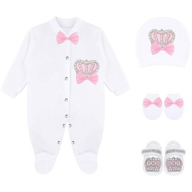 Lilax Baby Girl Newborn Jewels Layette 4 Piece Gift Set