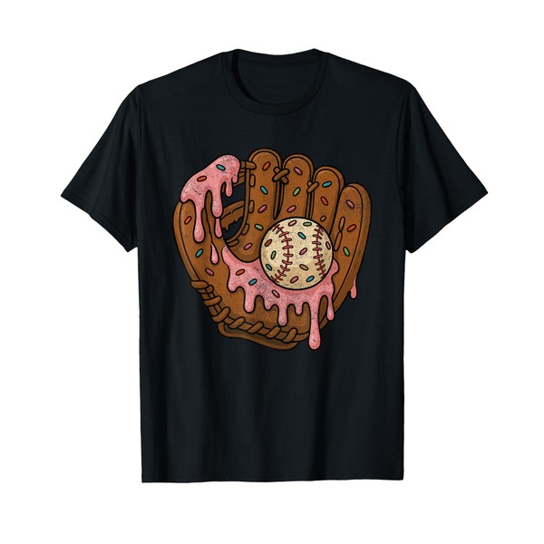 Baseball Drip for Boys Ice Cream Drip Baseball Glove T-Shirt