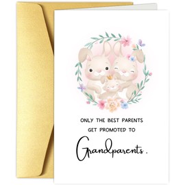 Obbyidk Cute Grandparents To Be Card - Funny Baby Shower Congratulation Card for New Grandparents