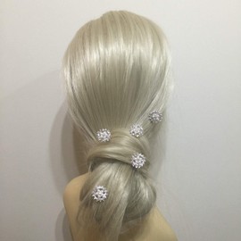 MontCherry Big White Vintage Style Pearl Flower Crystal Diamante Wedding Bridal Prom Hair Pins 5 pins by Trendz