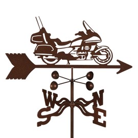 EZ Vane Touring Motorcycle Weathervane — 4-Sided Mount, Wind Cups, Antique Copper Finish, Steel with Durable Triple Powder Coating, Handcrafted in USA