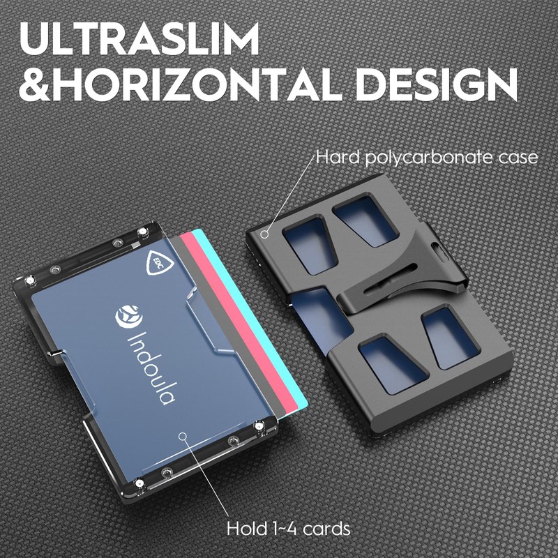 Horizontal Badge Holder - Durable Polycarbonate ID/Credit Holder with Metal