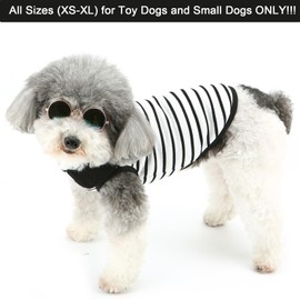 Zunea Striped Dog Shirts for Small Dogs Girl Boy Summer Puppy Clothes with D-Ring Soft Breathable Basic T-Shirt Pet Dog Cat Sleeveless Vest Tank Top Doggy Chihuahua Toy Poodle Apparel L