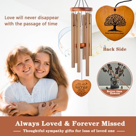Sympathy Gifts for Loss of Loved One, Memorial Wind Chimes, Funeral Bereavement Gifts Baskets, Windchimes in Memory of a Loved One Mom Dad Husband Brother - Golden
