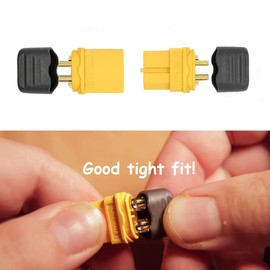 XT60 Connectors Female Male - Easy Solder Functional Wire Cover for DIY Custom Lipo Battery RC Car 3D Printer (12 Female + 12 Male)