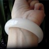 White Jade Bangle Bracelet for Women Retro Chinese Style Natural