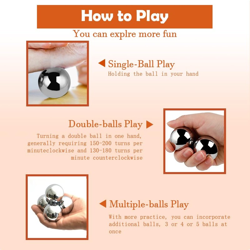 Chinese Baoding Balls for Hand Therapy: 1.57 Inch 1.146lb Meditation