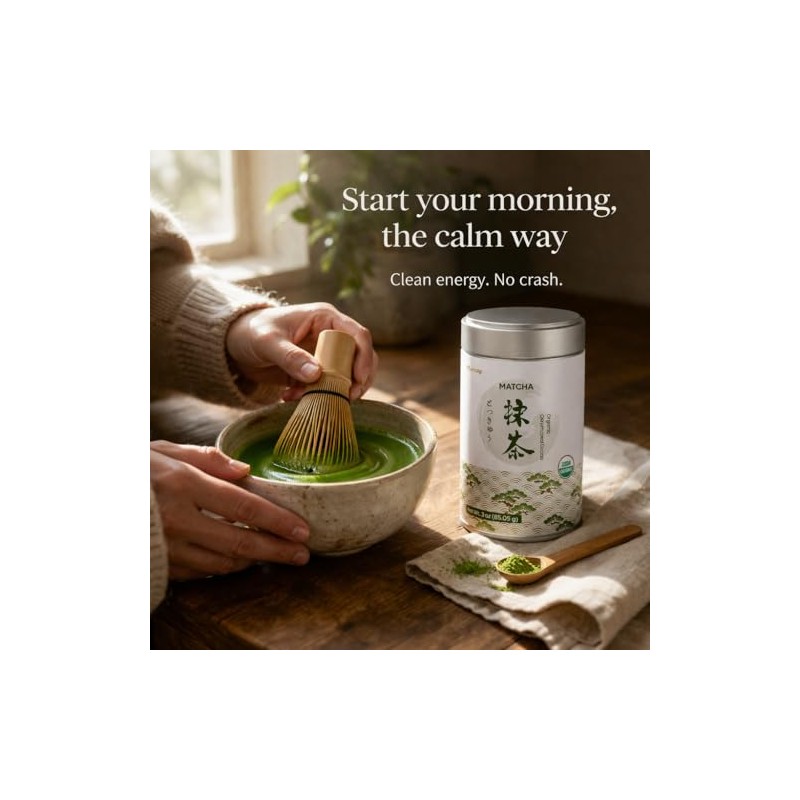 Organic Japanese Ceremonial Grade Matcha Powder - 3oz Tin