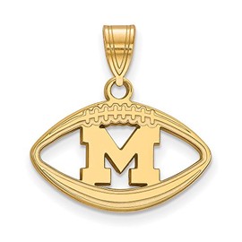 Michigan Pendant in Football (Gold Plated)