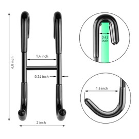 RICHMIRTH Bathroom Frameless Glass Shower Door Over Door Hooks, 2-Pack No Drill No Stick Over Glass Door Brushed Nickel Hooks for Bathrooms, Squeegee (Black)