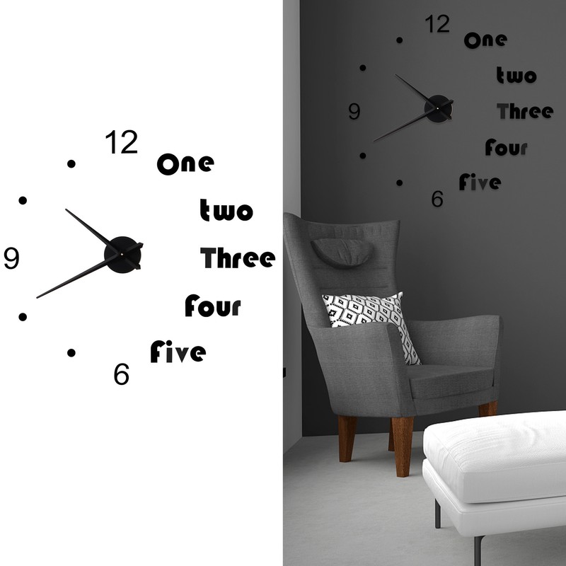 Acrylic Wall Clock DIY Mirror Stickers Modern Wall Art Decal
