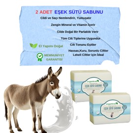 Organicsun Doğal Eşek Sütü Sabunu 140 Gr x 2 Adet Tüm Cilt Tipleri İçin Anti Aging Etkili B ve E Vitaminli
