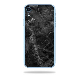 MightySkins Skin Compatible with Apple iPhone XR - Black Marble | Protective, Durable, and Unique Vinyl Decal wrap Cover | Easy to Apply, Remove, and Change Styles | Made in The USA