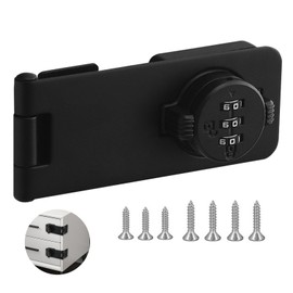 Keyless Cabinet Lock Bifold Door Lock,3-Digit Password Combination Lock Cabinet Door Locks, Mechanical Password Rotary Hasp Locks for Kitchen Drawers Locker Barn Doors Bathrooms (4.5" no Luminous)