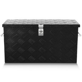DNA MOTORING Truck Tool Box Lockable Storage Box, Truck Bed Tool Box Truck Bed Organizer Aluminum Truck Tool Boxes for Bed of Truck, w/Lock & Keys, 27" X 9.4" X 12.6" Black, TBOX-T5-008-BK