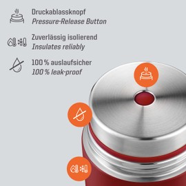 Esbit Sculptor Thermal Food Container 500 ml Burgundy Stainless Steel for Hot and Cold Food